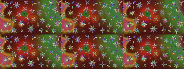 Renkli Bahar Teması eskiz kalıbı. Kahverengi renkli çiçekler. Raster illüstrasyonundaki çiçek desenli çizim. Düz Çiçek Elementleri Tasarımı.