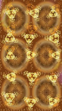 Bokeh kahverengisi, bej ve kar taneleri olan dekoratif Noel arkaplanı. Raster illüstrasyonu.