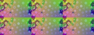 Tarafsız renklerde güzel bir tekstil. Suluboya çiçekli çiçek deseni. Raster illüstrasyonu.