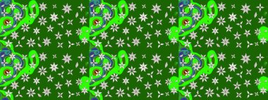 Chichi 'nin kumaş kalıbını çiz. Çiçek deseni. Düz Çiçek Elementleri Tasarımı. Renkli Bahar Teması eskiz kalıbı. Raster illüstrasyonu.