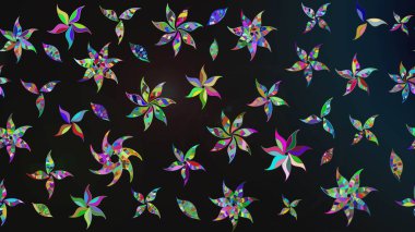 Hediye ambalaj kağıdı, tebrik kartları, posterler ve pankart tasarımı. Raster düz çiçek çizim deseni. Gri renkli çiçekler.