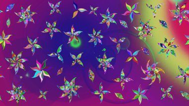 Raster illüstrasyonu. Robot resim. Küçük çiçekte sevimli çiçek deseni var..