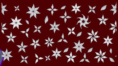 Sevimli çiçek raster deseni. Renkli Bahar Teması eskiz kalıbı. Kırmızı renkte çiçekler. Düz Çiçek Elementleri Tasarımı.