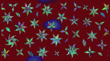 Eski usul. Eskiz geçmişi. Renkli desenli eskiz deseni, kırmızı çiçekler ve dekoratif elementlerle. Kumaş, tekstil, duvar kağıdı baskısı için. Raster illüstrasyonu.