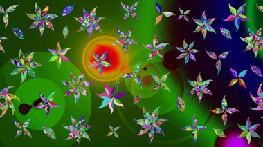 Tomurcukları papatya çiçekleri olan sevimli bir çiçek deseni. Miles Fleur, süslü püslü bir süs. Kumaş, tekstil, duvar kağıdı baskısı için. Eskiz geçmişi. Eski usul. Raster illüstrasyonu.