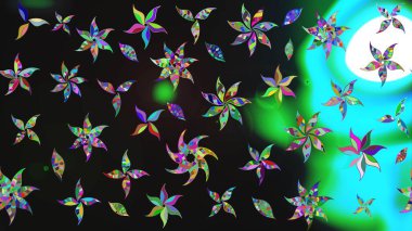 Raster Çiçek İllüstrasyonu güzel tekstil. Gri renkli etnik çiçeklerle zarif eskiz deseni.