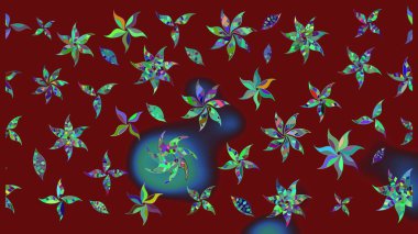 Raster hisseleri. Eskiz arkaplan modeli. Suluboya, elle çizilmiş. Kırmızıda çiçekler.