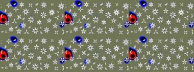 Çiçekler suluboya eskiz deseni. Raster Stili kumaş deseni.