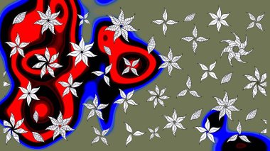 Raster deseni. Küçük çiçekte güzel bir çiçek deseni var. Çiçekli çiçek deseni, suluboya..