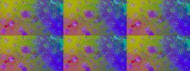 Raster Modaya uygun kumaş deseni. Düz Çiçek Elementleri Tasarımı. Renkli Bahar Teması eskiz kalıbı. Mor renkli şirin çiçek deseni.