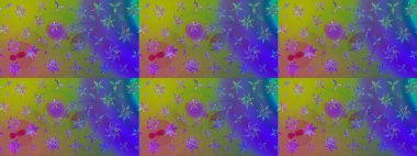 Şirin çiçek elementleri. Yeşil renkli çiçekler. Robot resim. Raster illüstrasyonu.