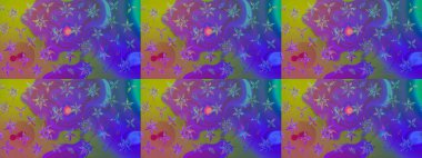 Çiçekli karalama şeklinde Raster çiçek deseni. Mor renkli çiçekler. Nazikçe, güzel çiçek arkaplanı..