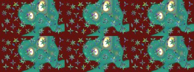 El çizimi Raster çizimi. Parlak elementlerin. Çizim çiçek deseni duvar kağıdı, web sitesi arkaplanı, paket kağıdı, davetiye, broşür, pankart veya web sitesi için kullanılabilir.