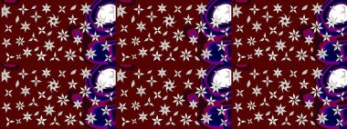 Raster deseni. Karalama çiçekleri çizim kalıbı. Sanat, çiçeklere ilham veriyor ve arka planda bırakıyor. Kırmızı el çizimi desen.