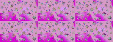 El çizimi çiçek çizimi deseni (fayans). Şirin çiçekli, desenli, nötr renklerde renkli eskiz deseni. Tekstil için suluboya çizim deseni.