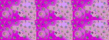 Küçük çiçekteki sevimli çiçek deseni. Güzel karalamalı çiçek desenli çizim. Güzel kumaş deseni. Raster illüstrasyonu.