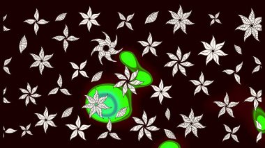 Raster Çiçek İllüstrasyonu güzel tekstil. Siyah renkli etnik çiçeklerle zarif eskiz deseni.