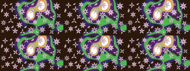 Kahverengi renkli etnik çiçeklerin olduğu zarif bir eskiz modeli. Raster Çiçek İllüstrasyonu güzel tekstil..