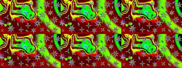 Düz Çiçek Elementleri Tasarımı. Renkli Bahar Teması eskiz kalıbı. Sevimli çiçek raster deseni. Kırmızı renkte çiçekler.