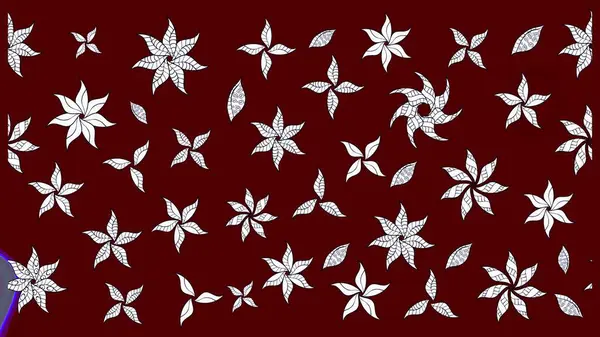 Sevimli çiçek raster deseni. Renkli Bahar Teması eskiz kalıbı. Kırmızı renkte çiçekler. Düz Çiçek Elementleri Tasarımı.