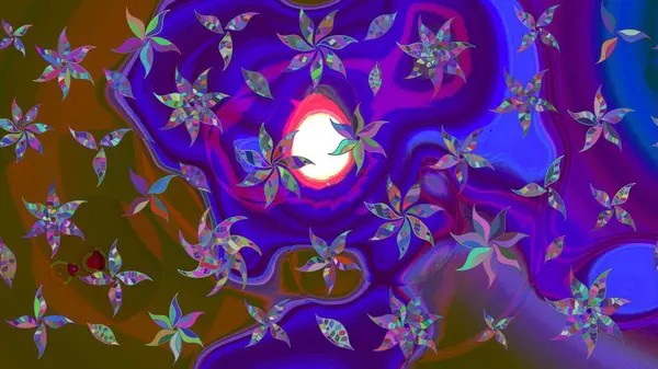 Çiçek duvar kağıdı. Renkli süs kenarı. Mor renklerde. Raster illüstrasyonu. Hint süsü. Çizim deseni.