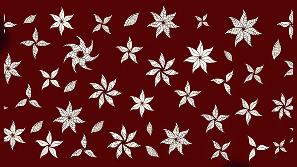 Kırmızının üstüne kırmızı. 1950-1960 motifleri. El çizimi çiçek unsurları olan soyut çizim raster deseni. Çiçekli ipek eşarp. Retro tekstil tasarım koleksiyonu.