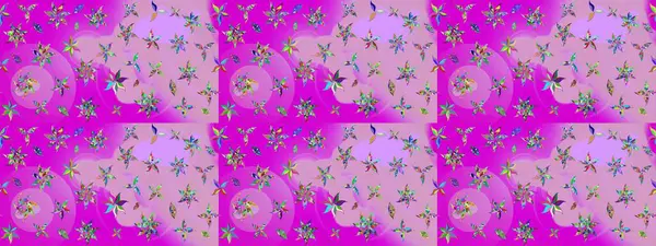 Küçük çiçekteki sevimli çiçek deseni. Güzel karalamalı çiçek desenli çizim. Güzel kumaş deseni. Raster illüstrasyonu.