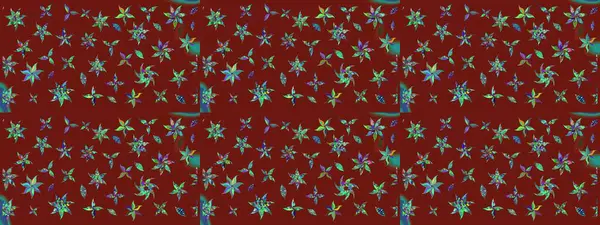 Kırmızı renkte çiçekler. Renkli Bahar Teması eskiz kalıbı. Asya tekstil tarzında. Düz Çiçek Elementleri Tasarımı. Raster illüstrasyonu. Çiçek desenini çiz.