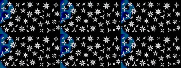 Raster illüstrasyonundaki çiçek desenli çizim. Siyah renklerde. Raster illüstrasyonu. Güzel kumaş deseni.