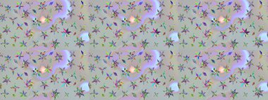 Raster illüstrasyonu. Şatafatlı bahar bahçesi dokusu. Çiçek deseni. Çiçek çizimi arkaplanı.