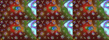 Çiçekli karalama şeklinde Raster çiçek deseni. Nazikçe, güzel çiçek arkaplanı. Kahverengi renkte çiçekler.