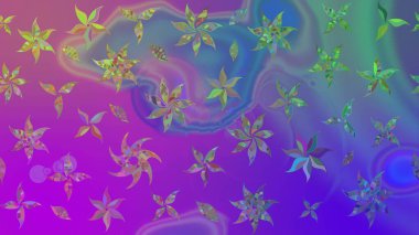 Raster illüstrasyonu. Asya tekstil tarzında. Renkli Bahar Teması eskiz kalıbı. Güzel kumaş deseni. Düz Çiçek Elementleri Tasarımı. Çiçek desenini çiz.