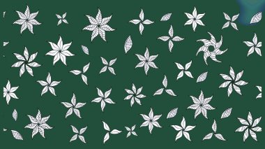 Yeşil renkte güzel bir tekstil. Suluboya çiçekli çiçek deseni. Raster illüstrasyonu.