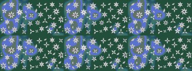 Küçük bir çiçekte eskiz deseni. Hoş bir çiçek geçmişi var. Güzel kumaş deseni. Raster illüstrasyonu.