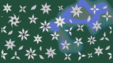 Yeşil renkli çiçekler. Çiçekli eskiz deseni. Suluboya çizimi. El çizimi.