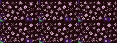 Kahverengi el çizimi. Sanat, çiçeklere ilham verir ve arka plan bırakır. Raster deseni. Karalama çiçekleri çizim deseni.