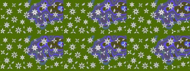 Arkaplan dokusu, duvar kağıdı, yeşil renkli çiçek teması. Soyut etnik raster çizim kalıbı. Kabile sanatı boho baskısı, klasik çiçek arkaplanı.