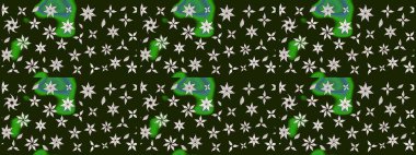 Kumaş, duvar kağıdı ve kağıt üzerine baskı yapmak için gelişen arka plan. Moda arka planında parlak buketler. Raster illüstrasyonu. Eski usul küçük çiçekli şirin bir eskiz deseni..