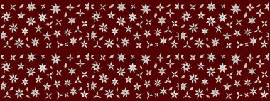 Vadinin çiçekleri kırmızı renklerde. Çiçeksel çizim kalıbının çizimi.