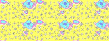 Manzaralı çiçek deseni. Çiçek kompozisyonu, el boyası, hassas şablon. Üst manzara, yumuşak sarı renk tarzı. Sevgililer günü ve tebrik kartı konsepti için şık bir davet.