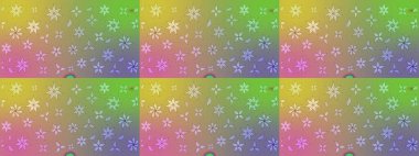 Çiçek desenli eskiz. Renkli Bahar Teması eskiz kalıbı. Düz Çiçek Elementleri Tasarım Raster illüstrasyonu. Tarafsız renklerde çiçekler.