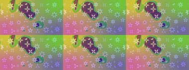 Yeşil renkli çiçekler. Küçük çiçekte sevimli çiçek deseni var..