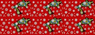 Kırmızı renkte çiçekler. Raster düz çiçek çizim deseni. Tasarım hediye paketi, tebrik kartları, posterler ve afiş tasarımı.