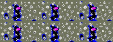 Çiçekli zambakların eskiz geçmişi. Parlak çiçekli kolaj çiçekleri yeşildir. Çiçek tasarımı için inanılmaz kolaj cennet tarzı..