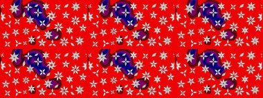 Kırmızı renkte etnik çiçeklerle süslenmiş zarif bir eskiz şekli. Raster Çiçek İllüstrasyonu güzel tekstil..