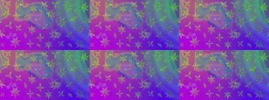 El çizimi Raster çizimi. Çizim çiçek deseni duvar kağıdı, web sitesi arka planı, ambalaj kağıdı, davetiye, broşür, afiş veya web sitesi için kullanılabilir. Parlak elementlerin.