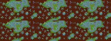 Tomurcukları papatya çiçekleri olan sevimli bir çiçek deseni. Eskiz geçmişi. Eski usul. Miles Fleur, süslü püslü bir süs. Kumaş, tekstil, duvar kağıdı baskısı için. Raster illüstrasyonu.