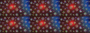 Renkli Bahar Teması eskiz kalıbı. Düz Çiçek Elementleri Tasarımı. Sevimli çiçek raster deseni. Kahverengi renkte çiçekler.