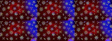 Eskiz arkaplan modeli. Raster - stok. Yapraklı çiçekler ve kahverengi renkli papatya çiçekleri..