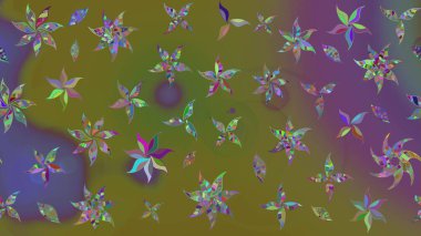 Çiçek buketleriyle klasik bir eskiz şekli. Raster illüstrasyonu. Kahverengi renklerde.